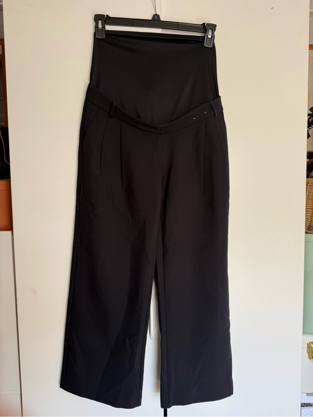 Abercrombie & Fitch Black Wide-Leg Maternity Workwear Pants